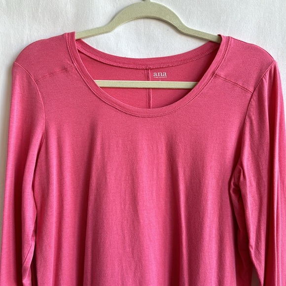 a.n.a dusty rose long sleeve scoop neck top, size L - Picture 2 of 6